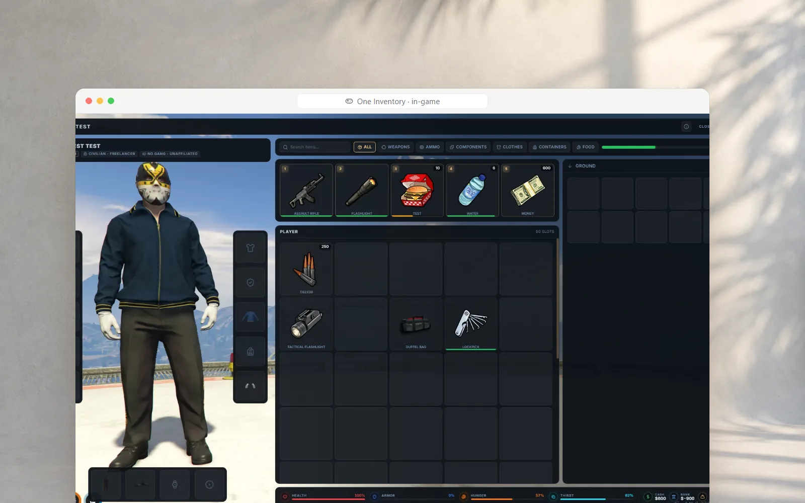 One Inventory, The FiveM inventory you set up in-game